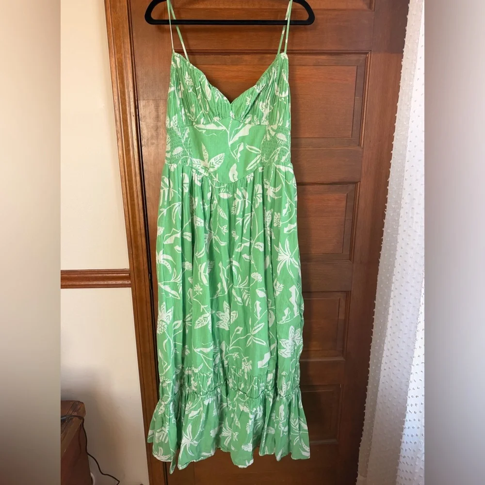 American Eagle Corset Tiered Floral Cotton Maxi Dress - Picture 2 of 7